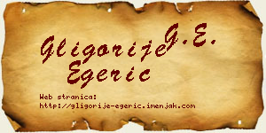 Gligorije Egerić vizit kartica